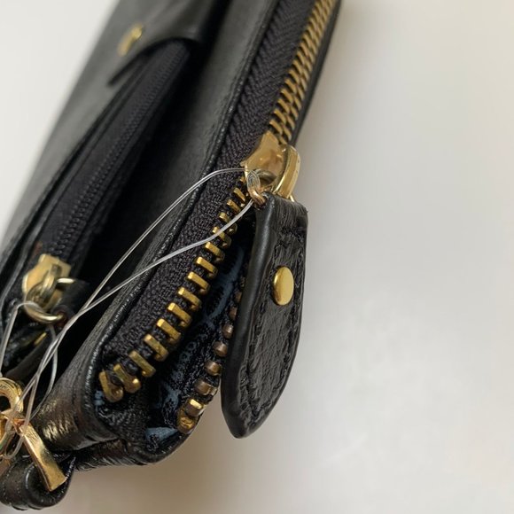 NWOT Lodis Black Leather Wristlet and Zippered Cardholder - Picture 4 of 4
